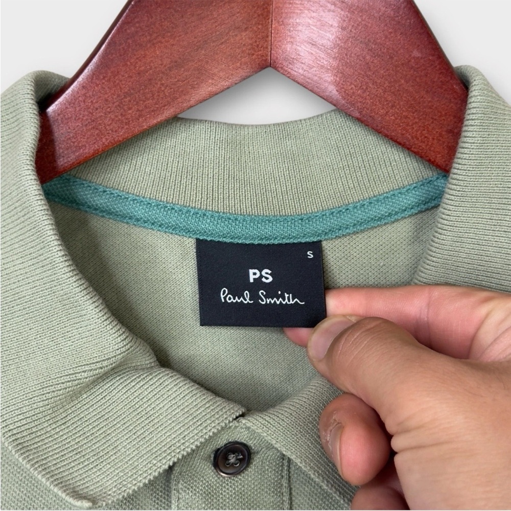 Paul Smith Olive Green Logo Polo Shirt View 6